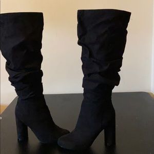 Super Cute JustFab Comfy Slouchy Heeled Boots